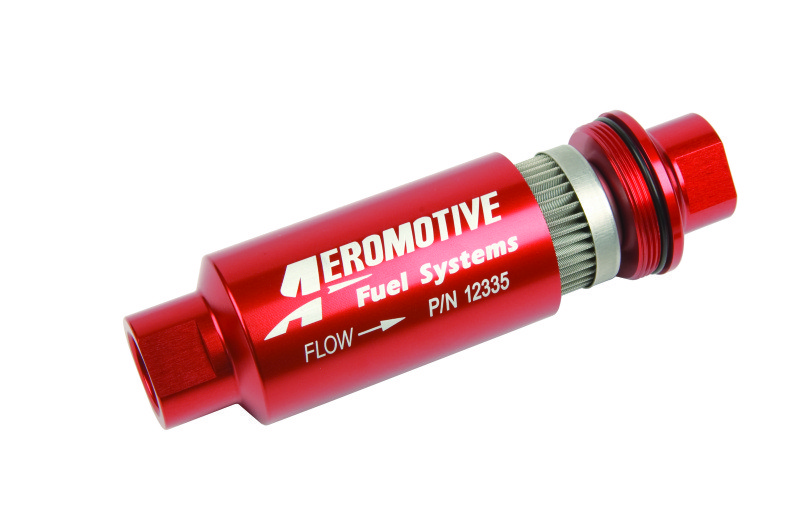 Aeromotive Inline Fuel Filter AN-10 40 Micron For Universal Red 12335