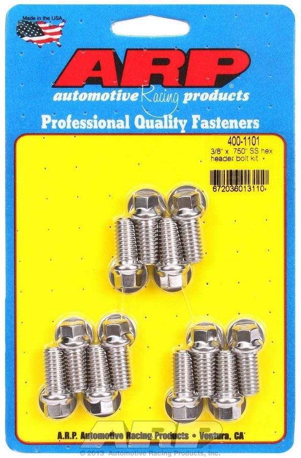 ARP Stainless Header Bolt Kit 3/8-16 x .75 Hex for Small Block Chevy