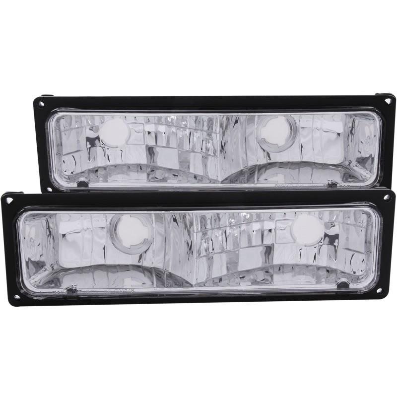 ANZO Euro Parking Lights Black Housing for Chevy GMC C/R/K 1988-1998
