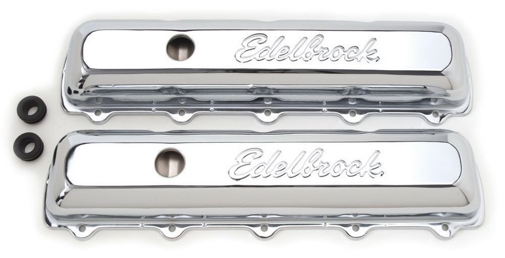 Edelbrock Signature Series Valve Covers Chrome Short Pair for Oldsmobile V8