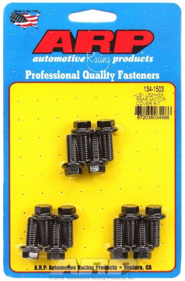 ARP 134-1503 LS Rear Engine Cover Bolt Kit Black Oxide 12pc For GM LS