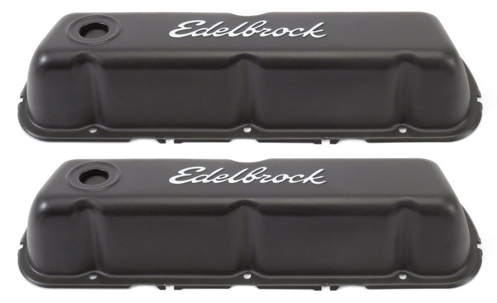 Edelbrock SBF Signature Series Tall Valve Covers Black 4603 Pair