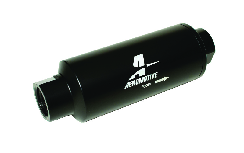 Aeromotive In-Line Marine Filter 10 Micron Microglass AN-12 ORB Black Hardcoat