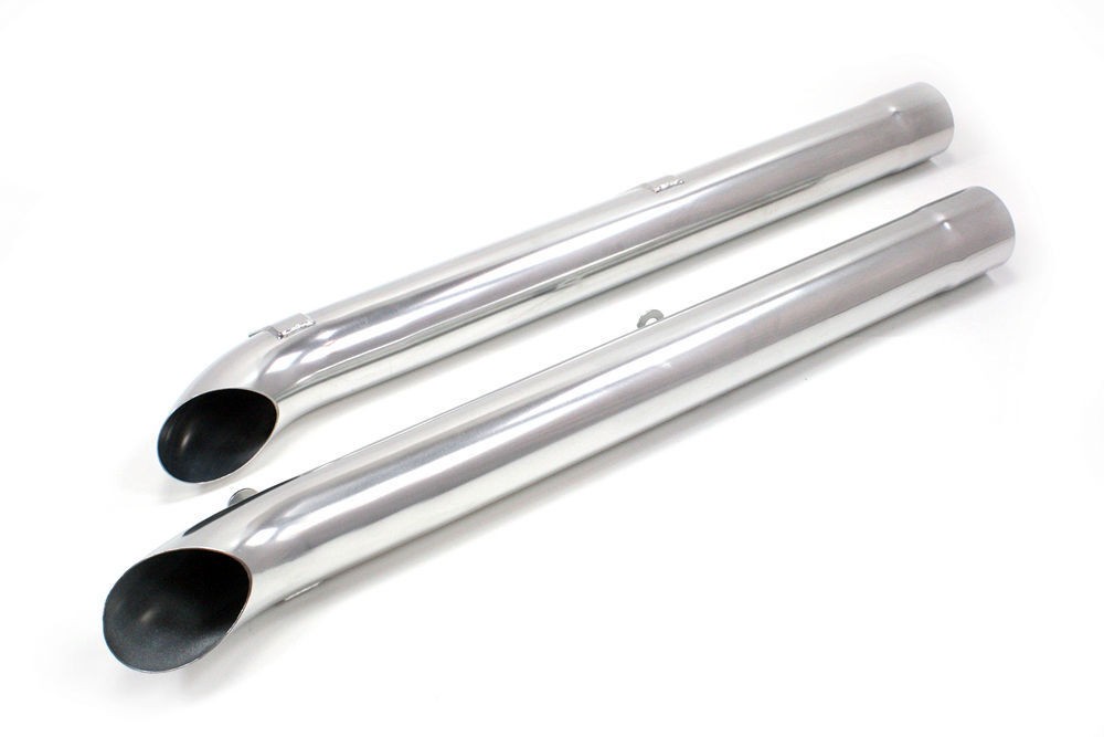 Silver Exhaust Side Pipes for Chevy Corvette 1963-82 - Pair, 4" Inlet/Outlet