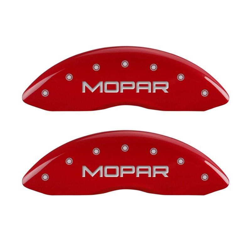 MGP Red Brake Caliper Covers Set 4 for Mopar Logo Dodge Challenger 2011-2023 Kit