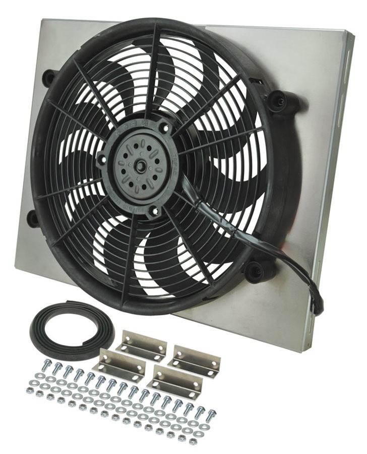 Derale 16823 Electric Cooling Fan 17in Puller Aluminum Shroud Assembly