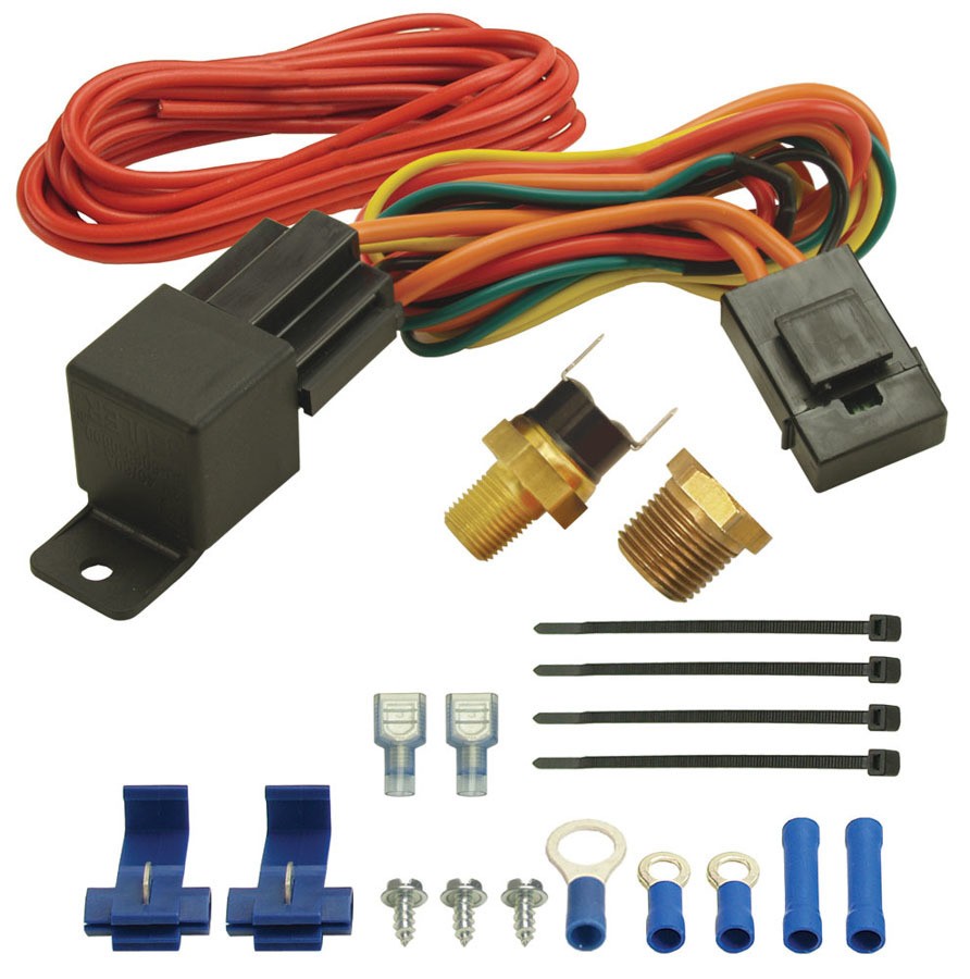 Derale 16720 180°F Fan Switch Thermostat Relay Kit 25A Temp Sensor