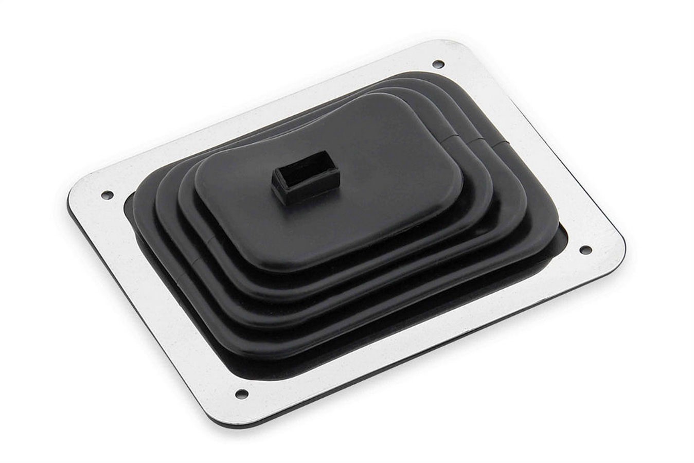 Mr Gasket Shifter Boot Small 3.5x4.5in Square Rubber Chrome Universal