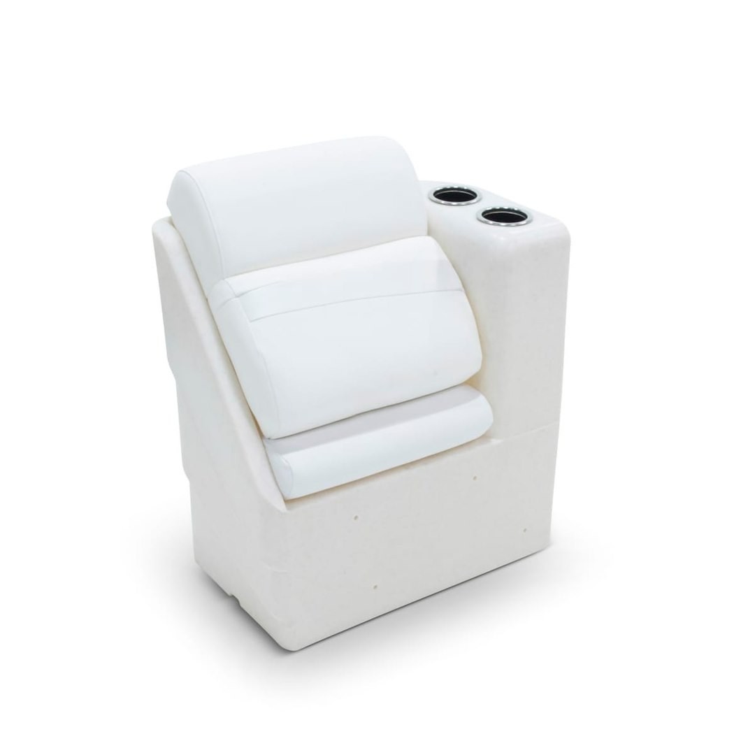 Taylor Made LCI 17' Right Chaise Boat Seat White Marine Cushion