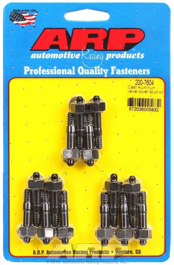 ARP Valve Cover Universal Fastener Stud Kit 1/4-20 x 1.5 in Black Oxide Hex Nuts