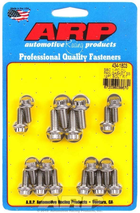 ARP Stainless Oil Pan Bolt Kit 12 Point for SBC Small Block Chevy