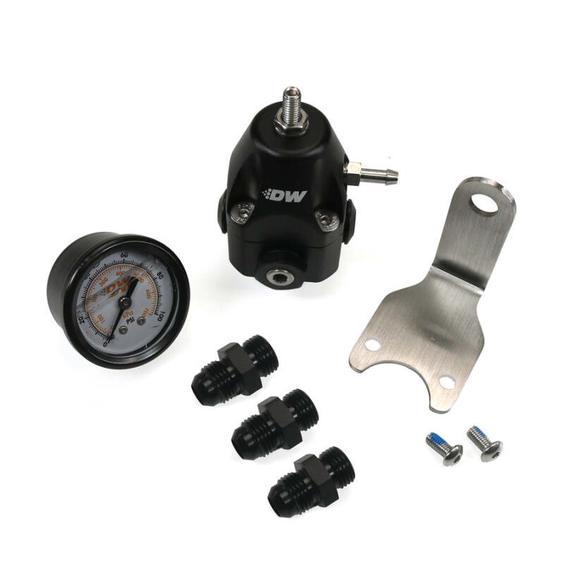 DeatschWerks DWR1000C Adjustable Fuel Pressure Regulator with Gauge Fittings