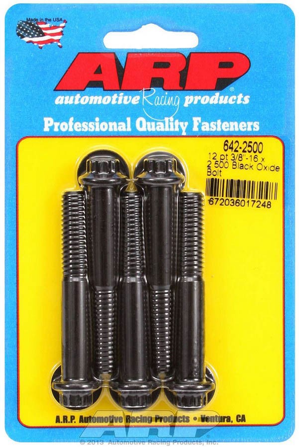 ARP Chromoly Bolt Kit 3/8-16 x 2.5 In 12-Poin Black Oxide Finish - Set of 5