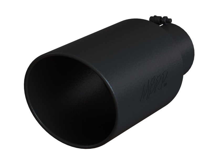 MBRP Black Exhaust Tip 8in OD Rolled Angle Cut 5in Inlet 18in Long T5129BLK