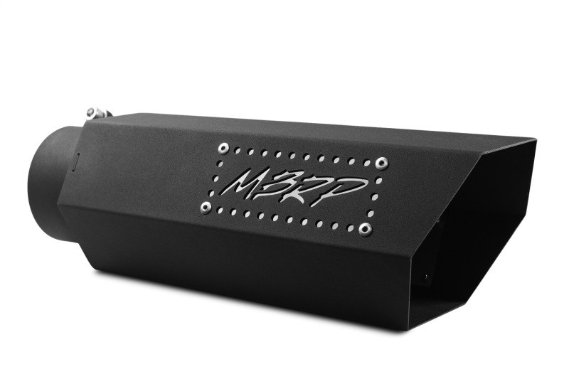 MBRP Universal Stainless Steel Hex Exhaust Tip 4in Inlet Black Coated Burnt End