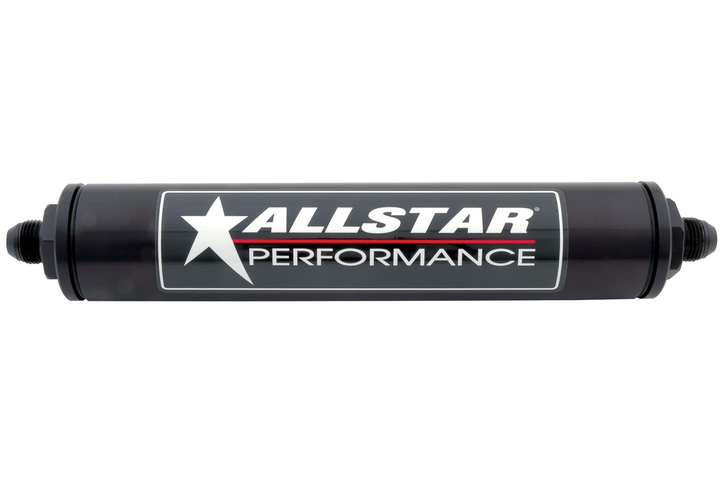 Allstar 8in Inline Fuel Filter 10 Micron 6AN Black Anodized ALL40238