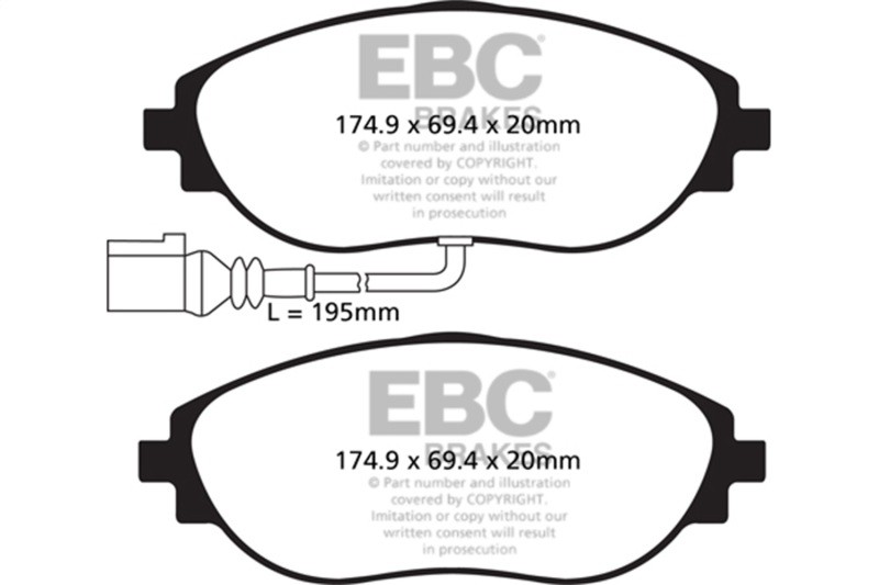 EBC Yellowstuff Front Brake Pads for Audi S3 VW Passat 2013-2015 DP42127R
