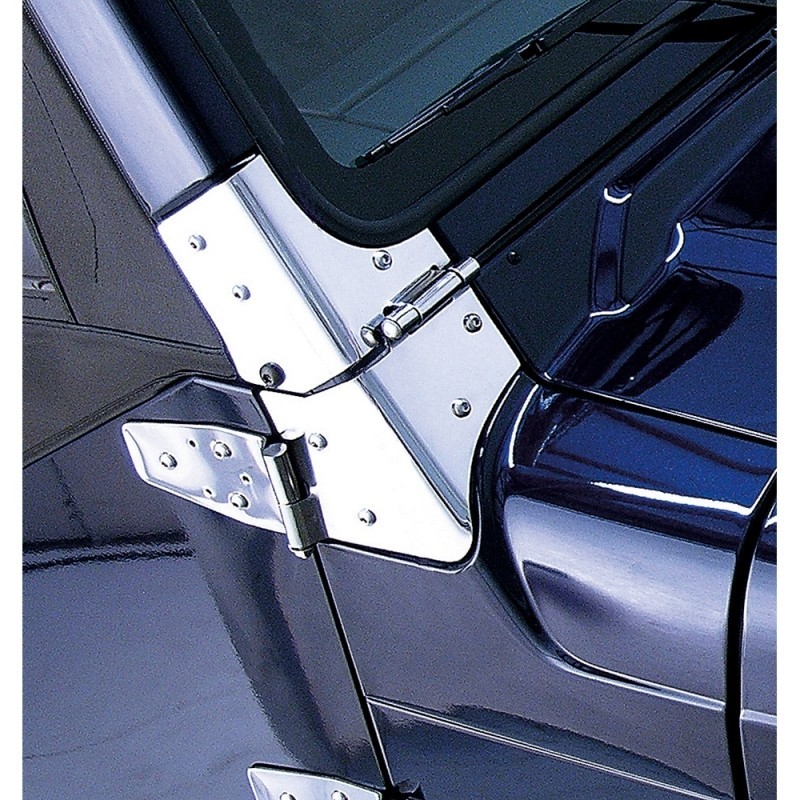 Rugged Ridge Stainless Steel Windshield Hinges for Jeep Wrangler 97-06