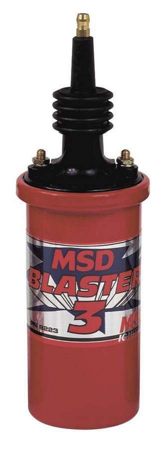 MSD Blaster 3 Ignition Coil 45000V Oil Filled Male HEI Red for Performance