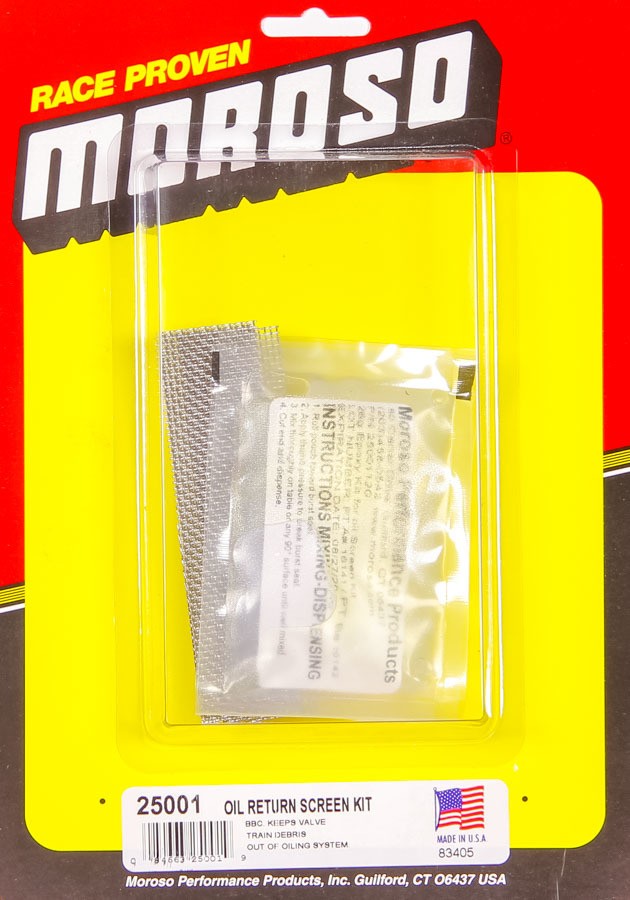 Moroso 25001 Oil Galley Return Screen Kit for Big Block Chevy BBC