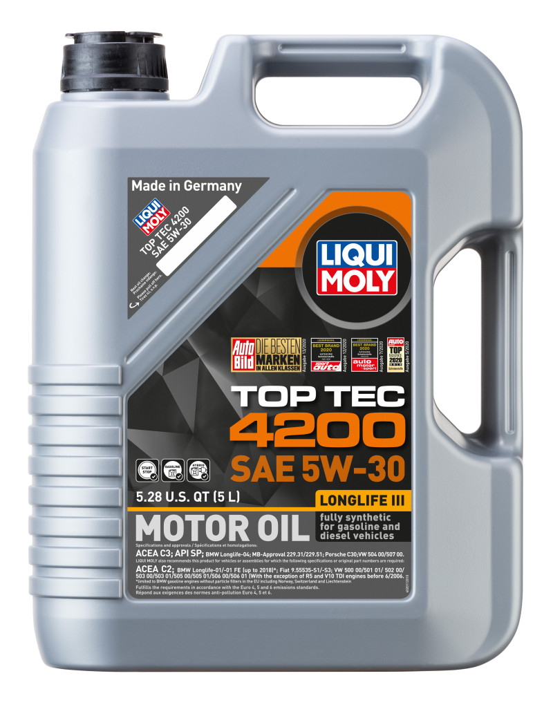 Liqui Moly Top Tec 4200 5W30 Synthetic Motor Oil 5L for VW Audi BMW Mercedes