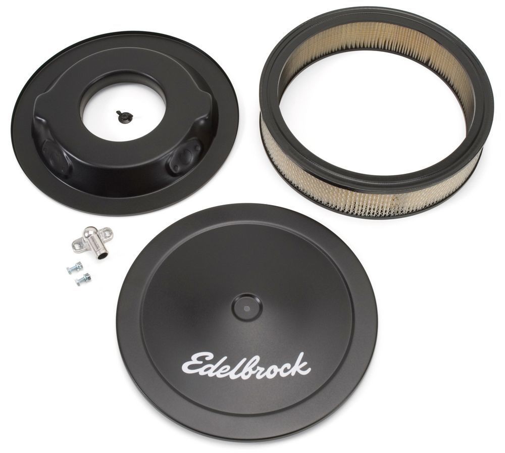 Edelbrock 14in Air Cleaner Assembly Black Powder Coat for 5-1/8 Carb 1223