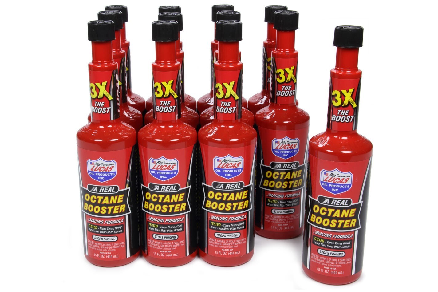 Lucas Oil Octane Booster Set of 12 - 15 oz Fuel Additives for Gas Engines