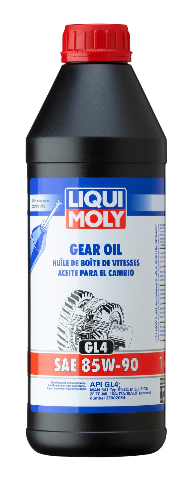 LIQUI MOLY 20016 Mineral Gear Oil GL4 85W-90 Manual Transmission Lubricant