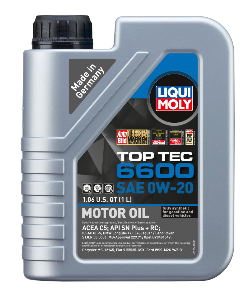 LIQUI MOLY Top Tec 6600 1L SAE 0W-20 Synthetic Motor Oil BMW Mazda