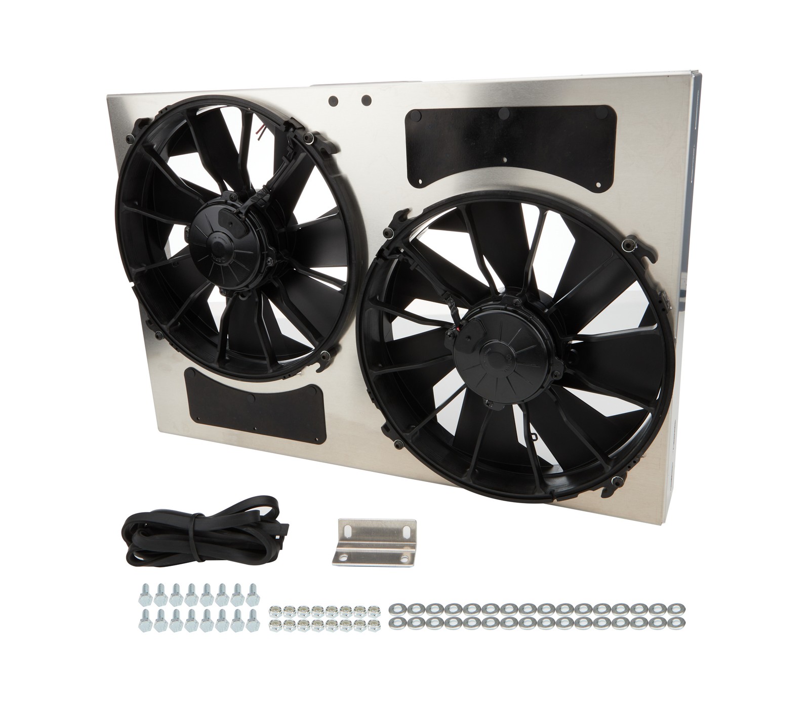 Derale Dual Radiator Cooling Fan Kit Aluminum Shroud 12V 4000 CFM