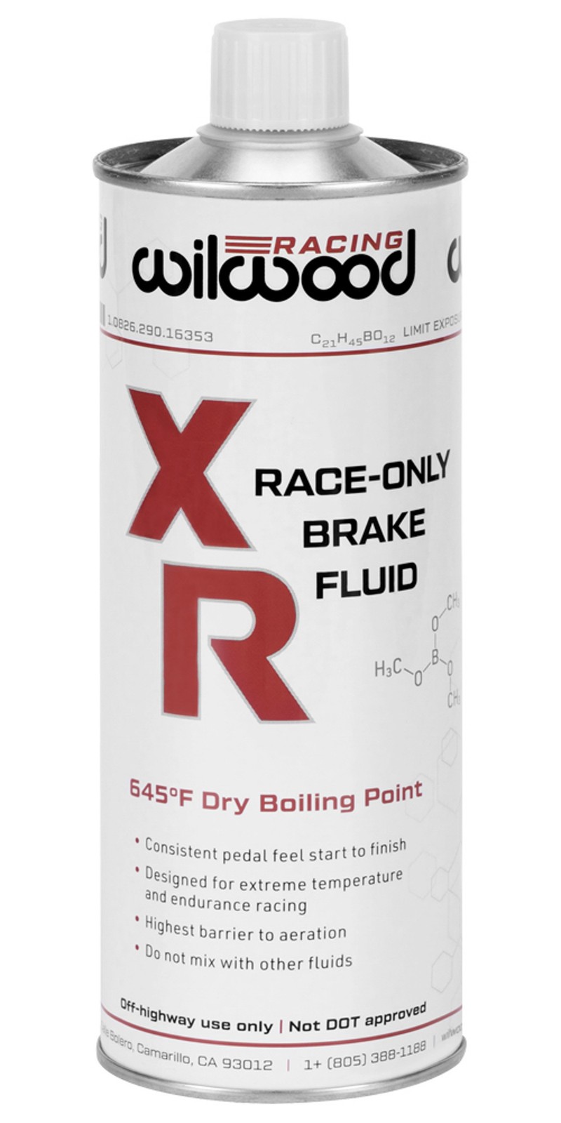 Wilwood Universal XR Racing Brake Fluid 16.9oz Glycol Non-DOT High Temp - 1Pack