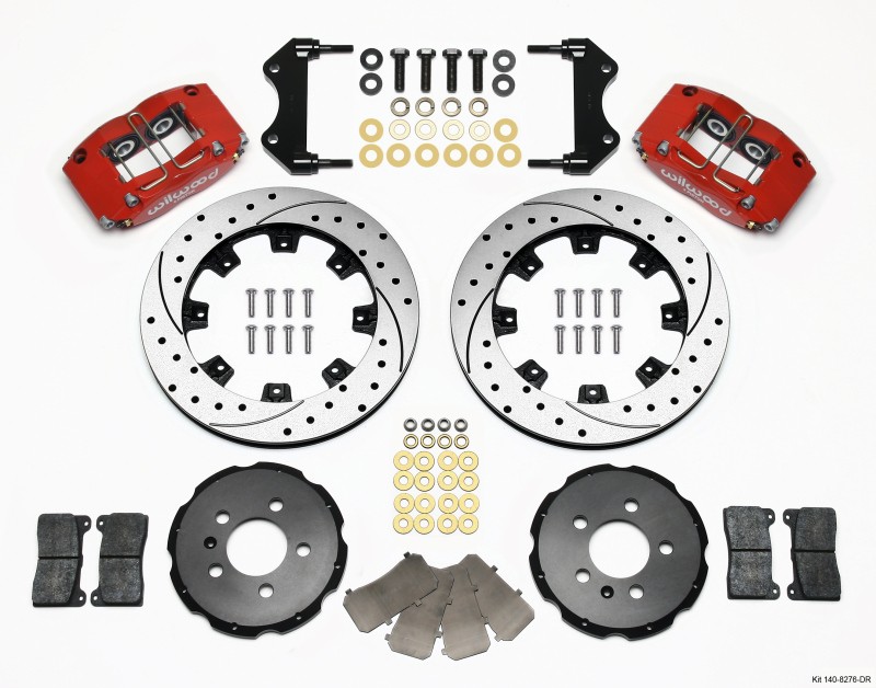 Wilwood Dynapro Radial Front Brake Kit 12.19in Drilled Red Audi TT VW Beetle