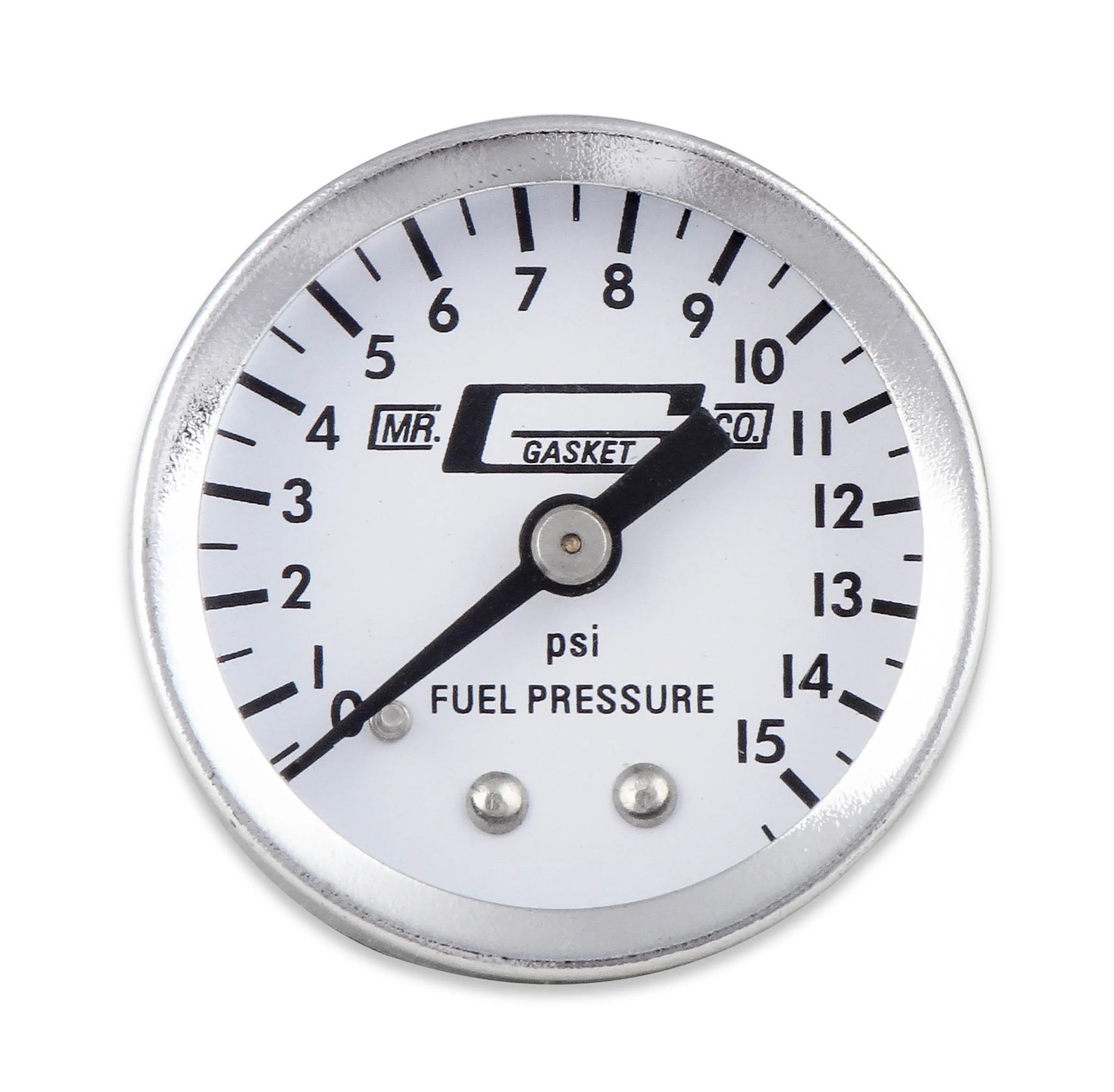 Mr Gasket 1561 Fuel Pressure Gauge 0-15 PSI 1-1/2in Mechanical White Face