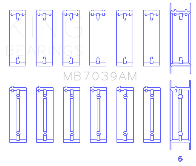 King MB7039AM Main Bearing Set For BMW M51 M57 D25 Y25TD STD Size
