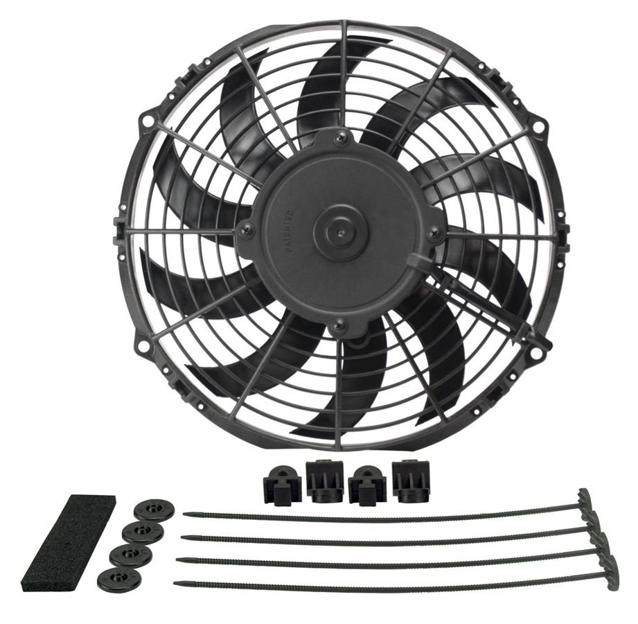 Derale 10in High Output Electric Cooling Fan Puller 802 CFM w/ Install Kit