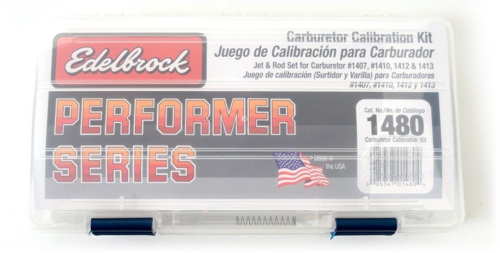 Edelbrock Performer Carb Calibration Kit Metering Rods Jets Springs Case