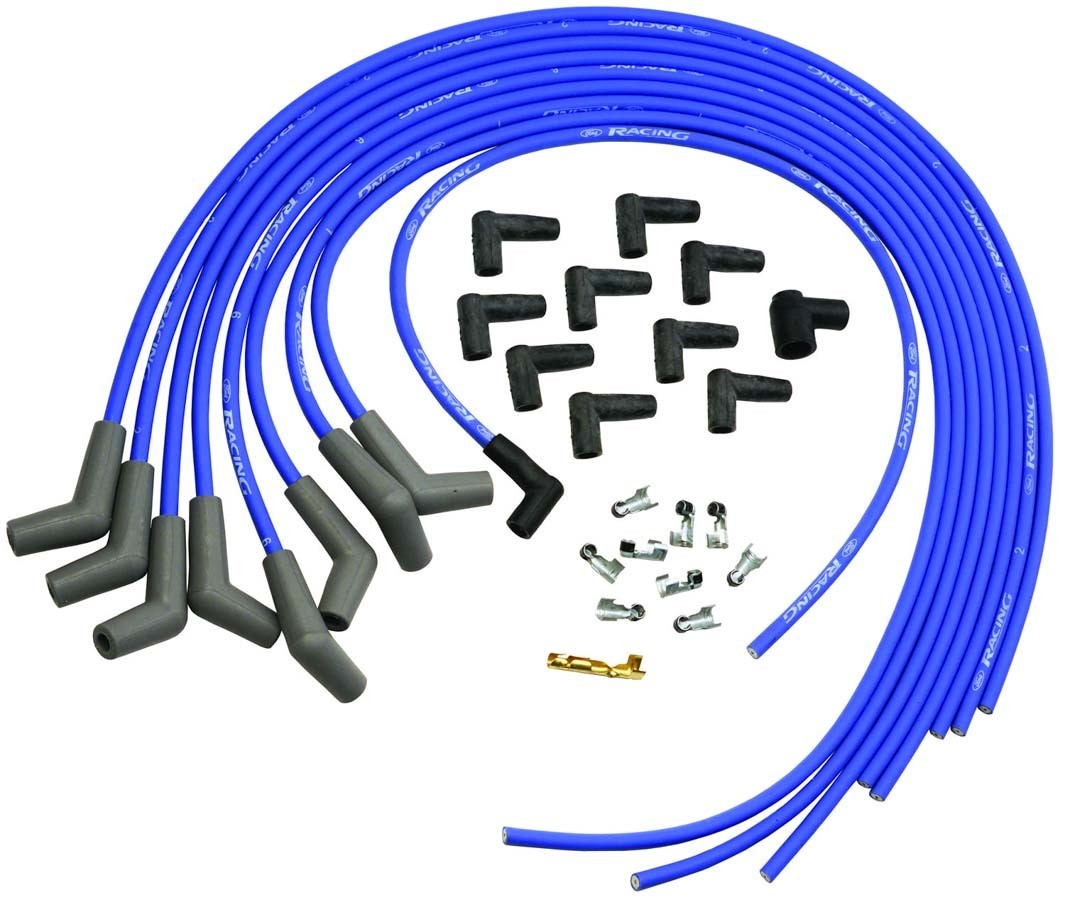 Ford Racing M-12259-C302 9mm Blue Ignition Wire Set For V6 V8 Spiral Core Kit