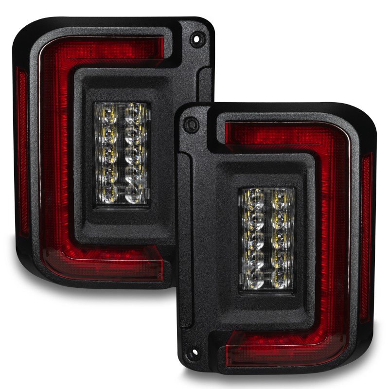 Oracle Flush Mount LED Tail Lights Jeep Wrangler JK 2012-2013 Black Red Pair