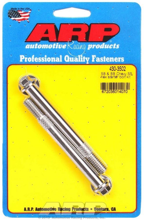 ARP Stainless Starter Bolt Kit 3.7in Hex Polished for GM Pair