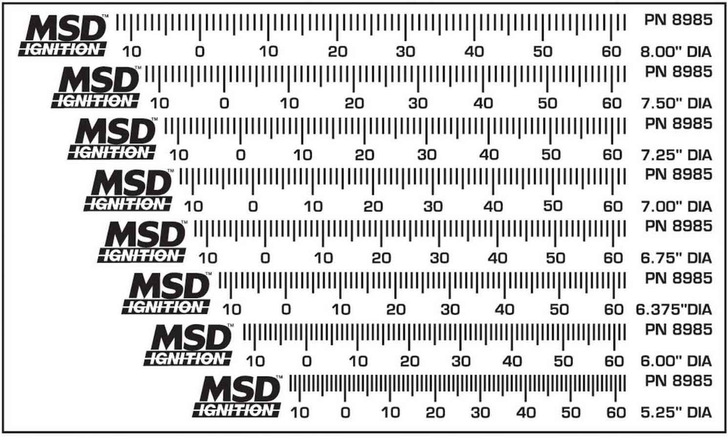 MSD Ignition Balancer Timing Tape Kit Set of 8 for 5.25-8in Harmonic