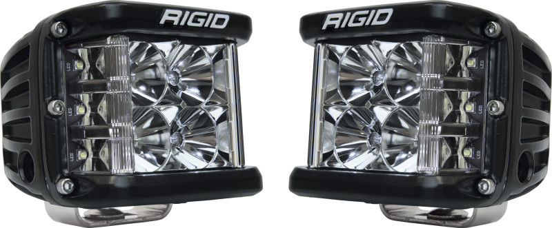 Rigid D-SS PRO Side Shooter LED Pod Light Flood Beam Black Pair 262113