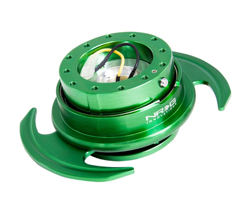 NRG Quick Release Kit Gen 3.0 Green Body and Ring with Handles Steering Wheel