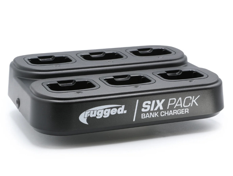Rugged Radios 6-Pack Bank Charger High-Durability Plastic for R1 Handheld Radios