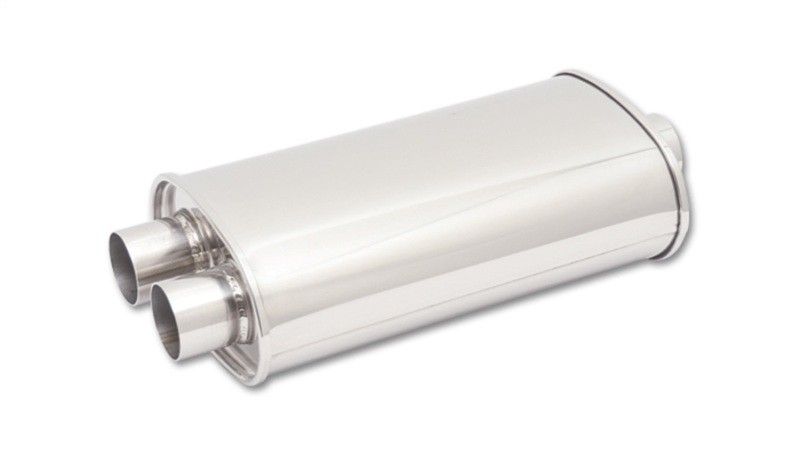 Vibrant StreetPower Oval Muffler 2.5 Inlet Dual 2.25 Outlet 15in