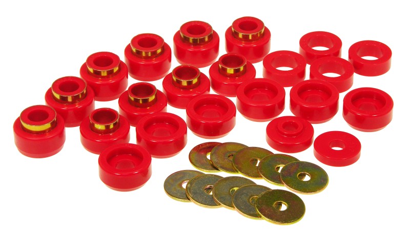 Prothane 87-96 Jeep Wrangler Body Mount Kit Red