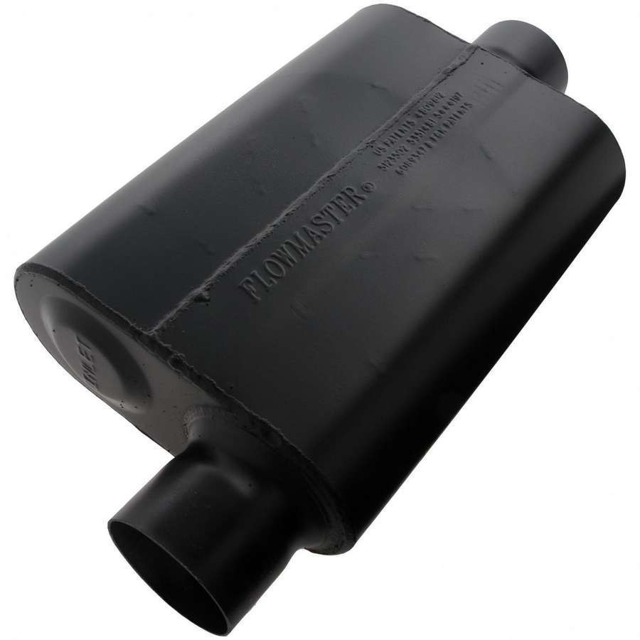 Flowmaster Super 44 Muffler 3in Offset Inlet Center Outlet Chambered Black