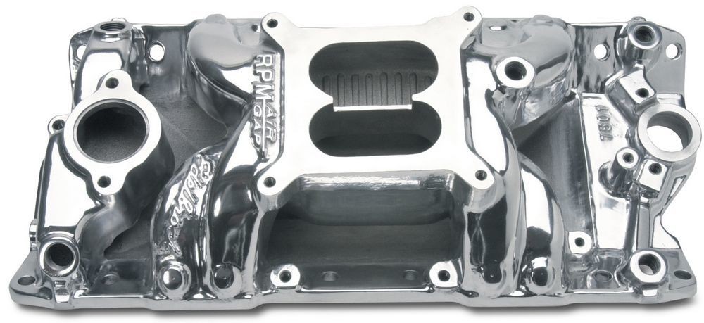 Edelbrock SBC Performer RPM Air Gap Intake Manifold Aluminum Polished 75011