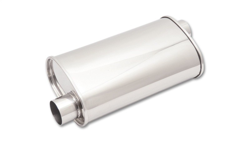 Vibrant 2.5in Oval Muffler 304 Stainless Steel StreetPower 15in Body Universal