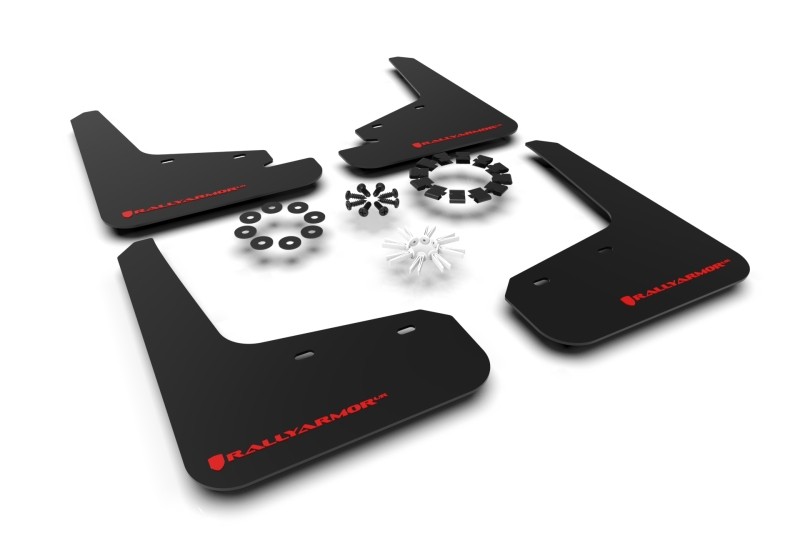 Rally Armor UR Mud Flaps w/ Red Logo Polyurethane for 2020-2026 Tesla Model Y