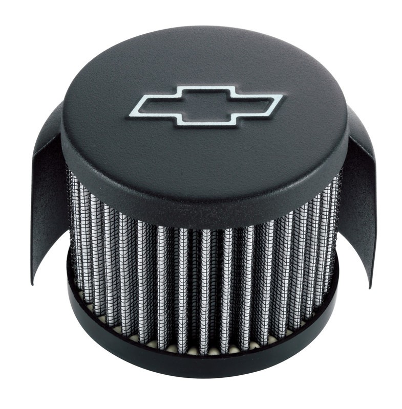 Proform Push-In Breather Chevy Bowtie Emblem 1-1/4 Inch Hole - Black Crinkle